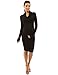 PattyBoutik Mama Cowl Neck Long Sleeve Maternity Dress (Black L)
