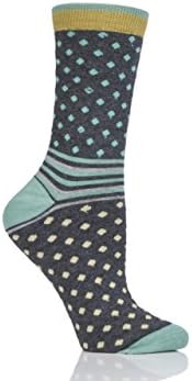 Ladies 1 Pair Thought Jarrel Dots and Stripes Bamboo and Organic Cotton Socks Grey 6-9