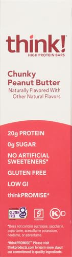 THINK THIN CHUNKY PEANUT BUTTER, 5 BARS