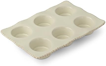 Prima Design Cream Muffin Pan, 8 by 11.75-Inch