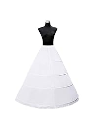 ZLQQ - Vestido de novia de 4 aros en forma de A para mujer