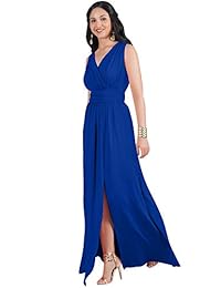 KOH KOH Maxi vestido de noche de dama de honor sin mangas para dama