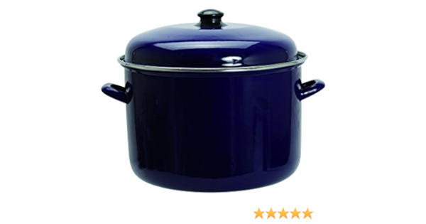 Menastyl Cuisson 7437003 Marine - Olla (chapa esmaltada, 14,8 L), color azul