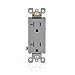 Leviton 20 Amp Decora Tamper-Resistant Duplex Electrical Wall Outlet, T5825, Gray