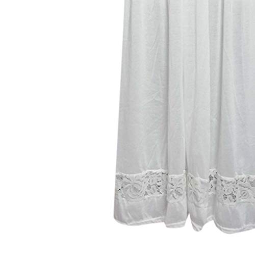 CCatyam Plus Size Dress for Women, Skirt V Neck Off Shoulder Solid Bodycon Lace Loose Sexy Maxi Fashion White