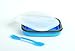 DCI Lunch Box with lid and Spork, Collapsible, BPA Free, Small, Assorted Blue and Pink Color