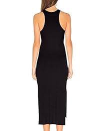 Dohia - Vestido largo sin mangas para mujer de verano, vestido con espalda cruzada casual