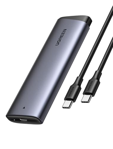 UGREEN M.2 NVME Enclosure, 10Gbps M.2 SSD Enclosure to USB Adapter/Reader, USB C 3.2 Gen2, Tool-Free External PCI-E SSD Case Supports M and B&M Keys and Size 2230/2242 /2260/2280
