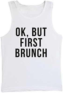 PREMIUM UNISEX TANKTOP - OK BUT FIRST BRUNCH - BRUNCH LOVER - FOODAHOLIC