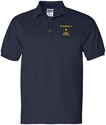 My Grandpa is a US ARMY VETERAN Custom Personalized Embroidery Embroidered Golf Polo Shirt