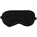 LUXVEER Authentic Natural Silk Sleep Mask Super Smooth Blindfold Eye Mask with 2 Free Ear Plugs (Black)