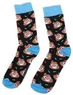 strimusimak Men's Sport Casual Breathable Cotton Socks Hosiery Cartoon Frog Poo Printed Blue
