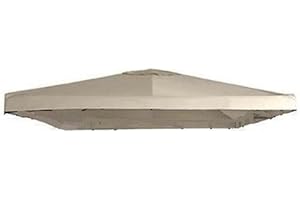 Garden Winds Universal 10 x 10 Single Tiered Gazebo Replacement Canopy Top Cover - Riplock 350 - Beige