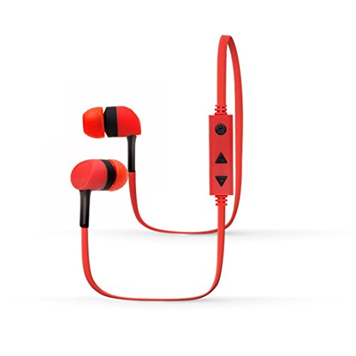 Mchoice Bluetooth Wireless Headset Stereo Headphone Earphone Sport Universal Handfree (Red)