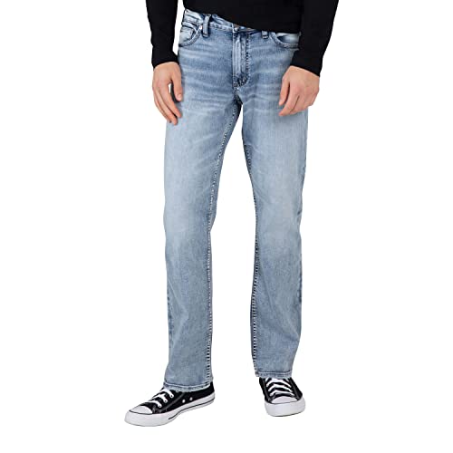Silver Jeans Co. Men’s Grayson Classic Fit Straight Leg Jeans, Medium Eco Fabric, 29W x 36L