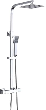 Huibathroom Thermostatic Shower Mixer Set with Handheld and 8" Overhead Rain view 2