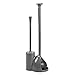 mDesign Hidden Plunger and Brush Set for Toilet Bowl - Combo with Holder Caddy - Modern Toilet Brush and Plunger Set - Aura Collection - Charcoal Gray