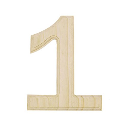 6" Blank Unfinished Wooden Number 1 (One)