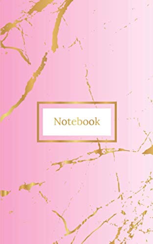Luxury Notebook: Blank Lined Notebook & Journal (120 Pages, 5 x 8 inches, Matte) Marble, Marbled Notebook, Diary, Notepad, White, Pink, Gold, ... ruled Notebook, Belongs to page, Blank date