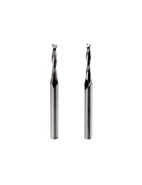HQMaster - Juego de 10 puntas de enrutador CNC, vástago de 1 8 pulgadas, broca de enrutamiento en espiral, 2 molinillos de punta de flauta, cortador de fresado de 0.079 in, corte de acero de tungsteno, kit de herramientas de corte de carpintería para MDF