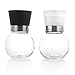 Salt and Pepper Grinders/Salt & Pepper Mill Set - Features Glass Round Body & Ceramic Rotor - 2 Piece Set - 180ml
