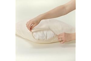 National Allergy Premium 100% Organic Cotton Pillow Protector Standard Size - Zippered - GOTS Certified - Natural Breathable Hypoallergenic Bed Pillowcase Encasement Cover Cases with Zipper