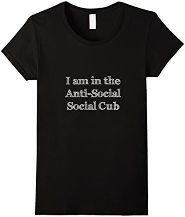 Women's Anti-Social Social Club Introvert Shy Funny Small Black