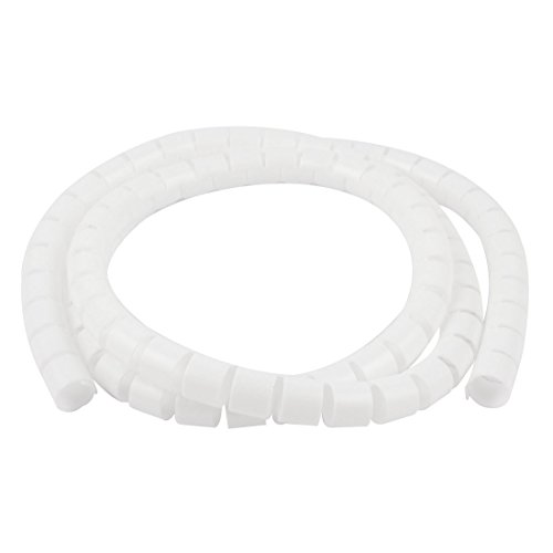 Uxcell a14103000ux0164 Flexible Spiral Tube Cable Wire Wrap Cord Management 1.5M 5Ft White