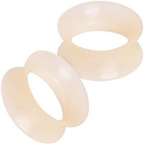 Flesh Tone Tunnels Thin Silicone 2G-1/2" Glow in the Dark Ear Skin Tunnels (1/2"-12MM)