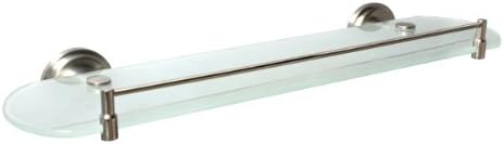 MODONA 20" Frosted Glass Shelf with Rail - Satin Nickel - Viola Series - 5 Year Warrantee