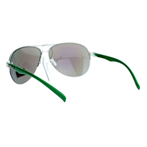 Xloop Sports Aviator Sunglasses Unisex Half Rim Aviators UV400 Protection Green