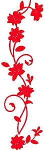 Red 18'' X 65'' Rattan Flower Removable Vinyl Wall Decor Decal Sticker