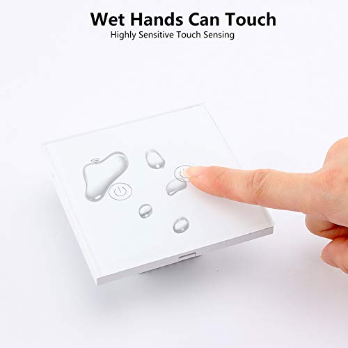 LCAZ Interruptor de cortina inteligente WiFi panel de interruptor de pared inteligente tctil interruptor de temporizador inalmbrico compatible con Alexa y Google Assistant