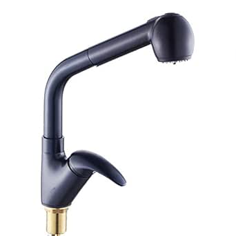 European Ancient - Grifo de cocina de cobre negro de imitación para