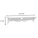 MyGift White Heart Design Wall Mounted Floating Storage Shelf with 4 Coat Hooks/Entryway Organizer Rack