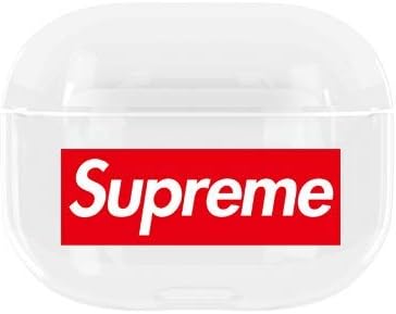 Apple Airpods Pro 2020 Case Hard Plastic Full Protector Both Sides Printed High Fashion Brands For Teens Boys Girls Fashion Clear Case Shockproof Designer Compatible with Wireless Charging Sleeve