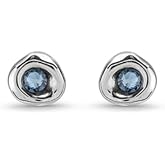 UNOde50 CIAMBELLA BLU Earrings, Sterling Silver-Plated with Faceted Crystal Elements.