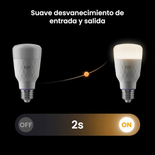 Yeelight Bombilla Inteligente E27 LED 11W 1300 lm RGBCW, Bombilla Alexa Matter, Regulable, 16 Millones de Colores, 2700K-6500K, Ahorro Energético, para Domotica, Hub Requerido