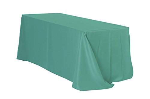Your Chair Covers - 90 x 132 inch Seamless Premium Rectangular Polyester Tablecloths Robin Egg