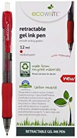 EcoWrite Retractable Gel Ink Pen 12 pack (Red)