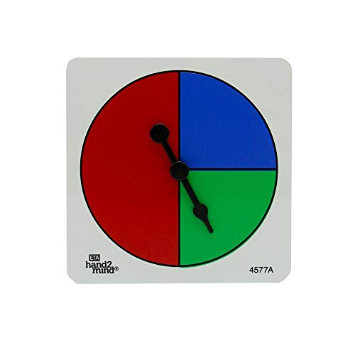 hand2mind Assorted Color and Number Spinners, Probability Spinner, Dry