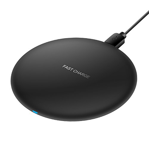 Wireless Charger, YCFlying [Ultra Slim] [Sleep-Friendly] Fast Wireless Charging Pad for Samsung Note 8, S8/S8 Plus/S7/S7 Edge/S6, iPhone 8/8 Plus, iPhone X, Nexus 7/6/5/4, Nokia Lumia 920 (Black)