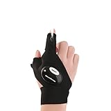 Sportsvoutdoors LED Flashlight Magic Strap Fingerless Gloves with 2 LED light for Repairing in Darkness Places and Outdoor Activities Essential Equipment