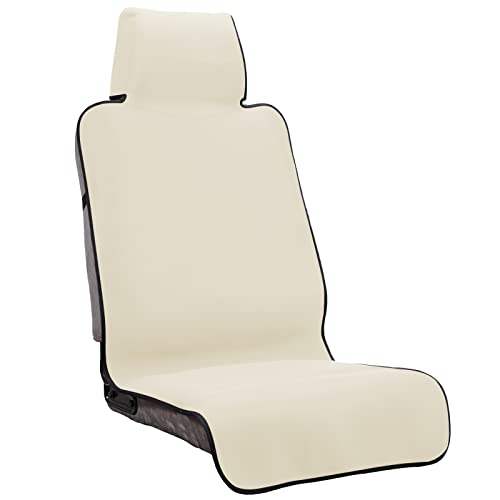 INFANZIA Premium Waterproof Seat Cover Towel Protector Neoprene Universal Fit, Upgraded 100% Washable & Removable Non-Slip Sweat Carseat Towel Covers, Perfect for Gym/Yoga/Workout（Beige,1PCS