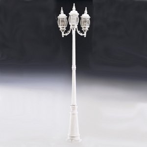 Designers Fountain 3-Light Riviera Outdoor Post Lantern, 84.5 Inch Exterior Lighting Fixture, White, 1923-WH
