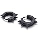 KONOV Stainless Steel Punk Cool Hip Hop Mens Awl Taper Hinged Hoop Earrings, 2pcs, Black