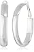 Amazon Essentials Sterling Silver Large Oval Polished Flat Tube Clutchless Hoop Earrings, (previously Amazon Collection)