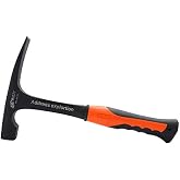 Forged Brick Hammer, Geologist Rock Pick, Bricklayer's/Mason's Hammer - 30 oz Masonary Tool with Forged Steel Construction &amp; Shock Reduction Handle