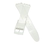 PERFIT Swatch Replacement 17mm Watch Band to fit Originals Collection + others (Clear - Transparent)