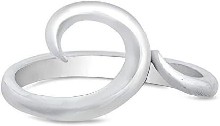 CloseoutWarehouse Sterling Silver Cool Ocean Wave Ring
